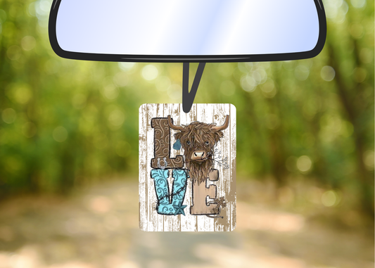 Highland cow LOVE felt freshie