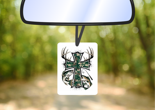 Camo cross felt freshie