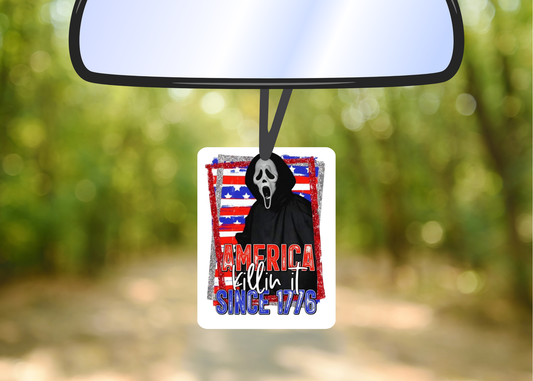 Scream RED WHITE BLUE felt freshie