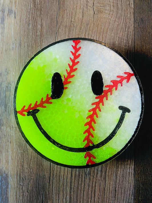 Baseball softball smiley freshie