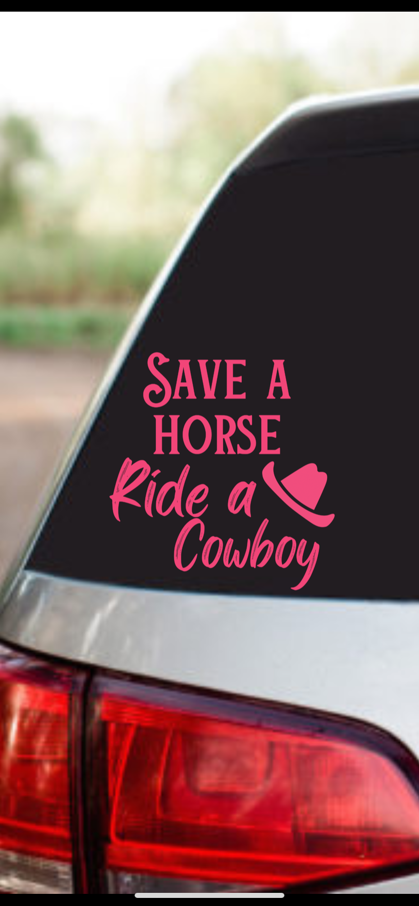 Car decal - Save horse Ride cowboy