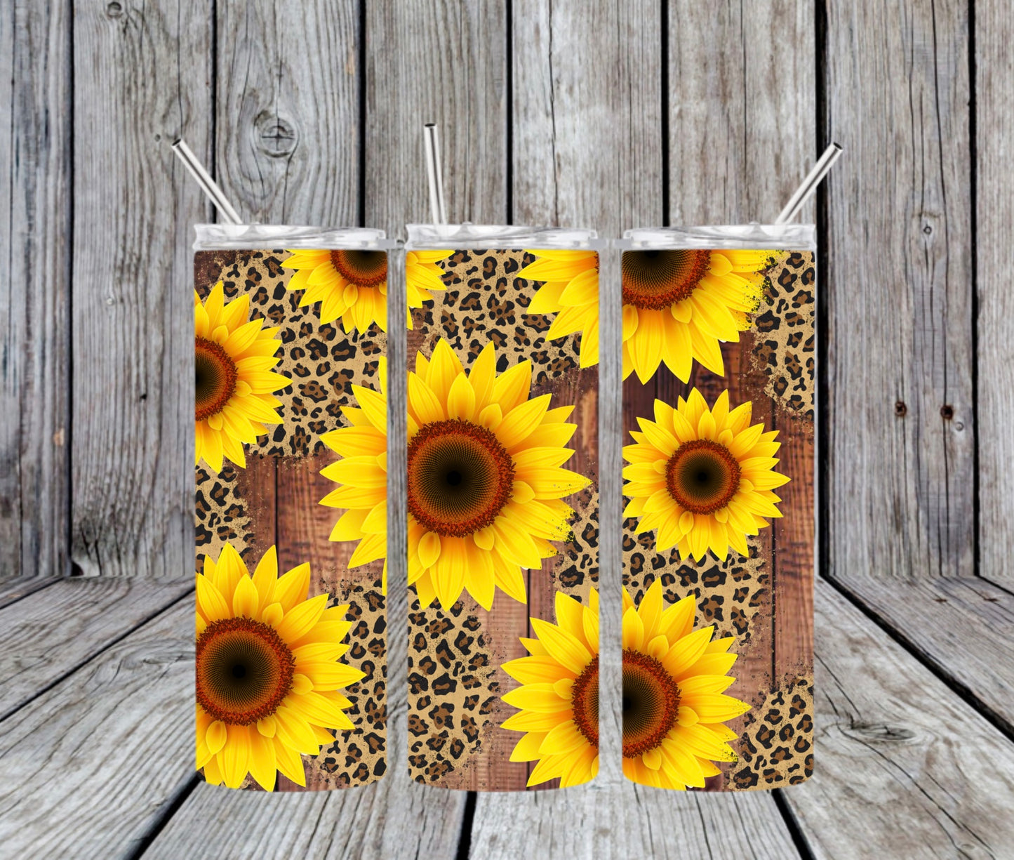 Cheetah Sunflower Tumbler