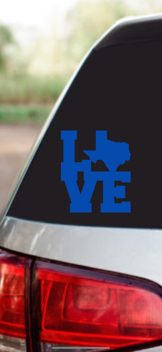 Car decal - Love TEXAS